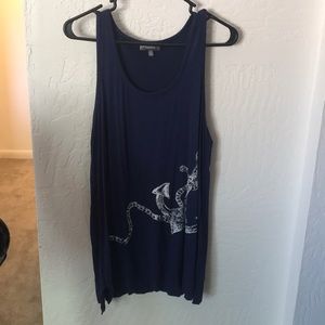 Blue anchor tank top from Neiman Marcus